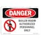 Signmission OSHA Sign, 12" Height, 18" Width, Rigid Plastic, Boiler Room Authorized Personnel Only, Landscape OS-DS-P-1218-L-1048 - alternate 1